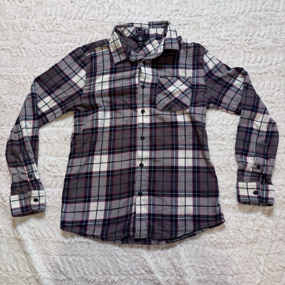 Volcom Caden Plaid Flannel Shirt Men’s Medium Modern Fit